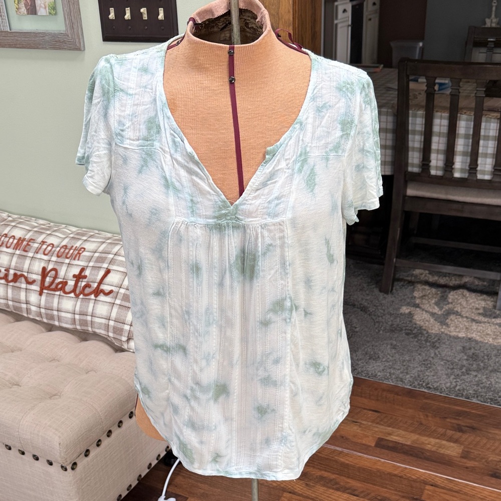 Knox Rose Green and White Blouse